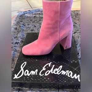 Sam Edelman block heel size 8 Confetti Pink boots